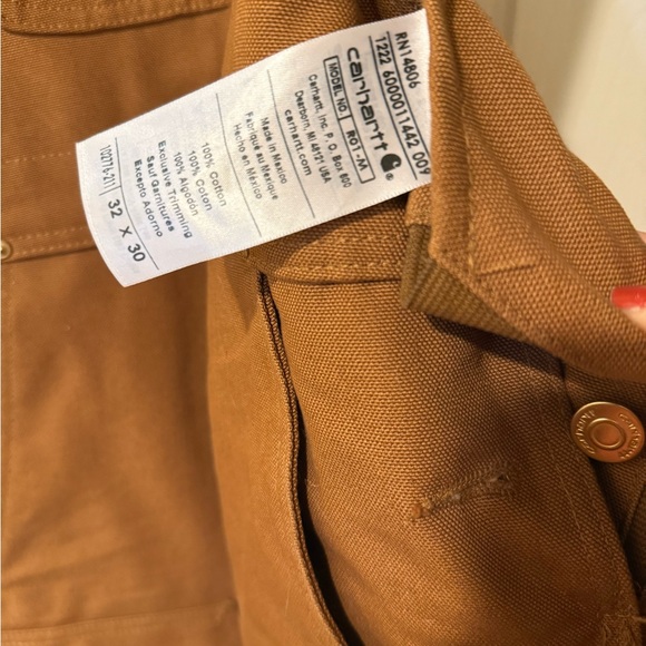 Carhartt Men's Tan bib overall - Picture 3 of 3